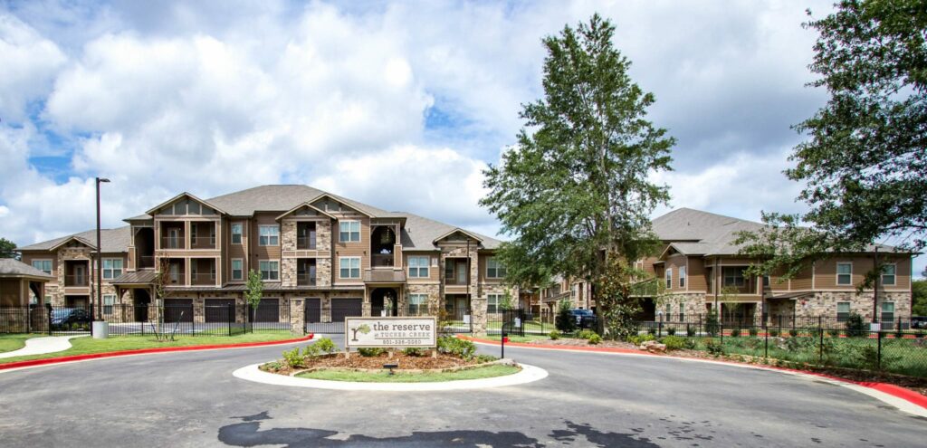 An exterior view of the Reserve at Tucker Creek.