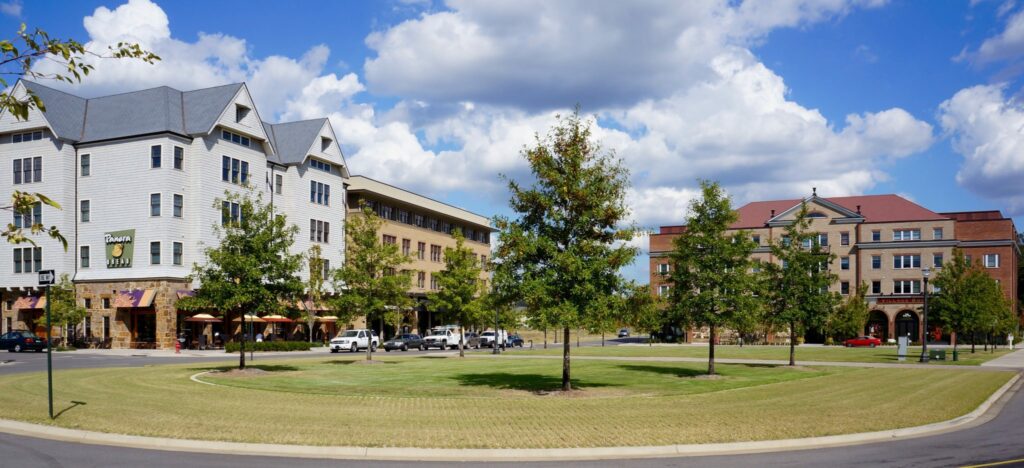 The Hendrix Village lawn.